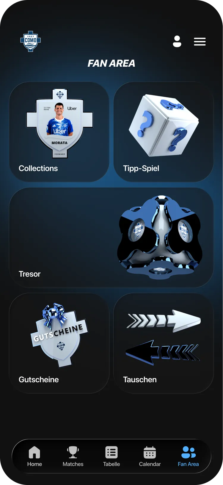 Club app: fan area